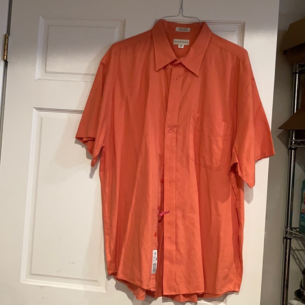 Short Sleeve Peach Dress Shirt